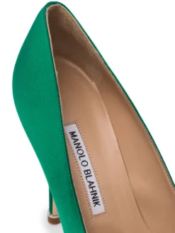 Women Manolo Blahnik Green Hangisi 105 Pumps With Jewel Buckle -Manolo Blahnik 12745754 20767804 1000