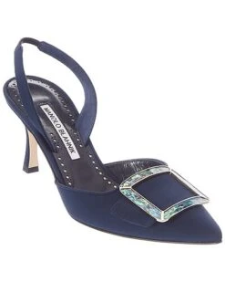 Manolo Blahnik Ysli 70 Silk Slingback Pump Women