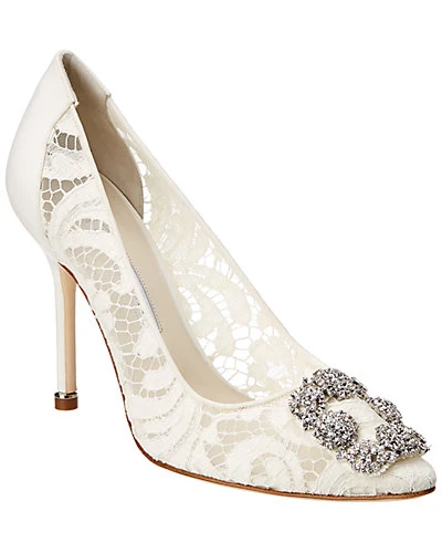 Manolo Blahnik Hangisi 105 Lace Pump Women 1 Manolo Blahnik Hangisi 105 Lace Pump Women