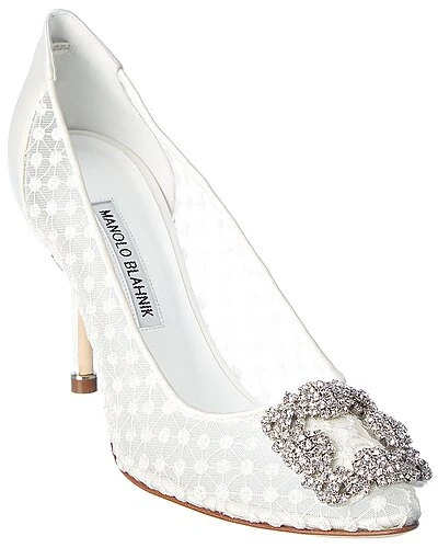 Manolo Blahnik Hangisi 90 Lace Pump Women 1 Manolo Blahnik Hangisi 90 Lace Pump Women