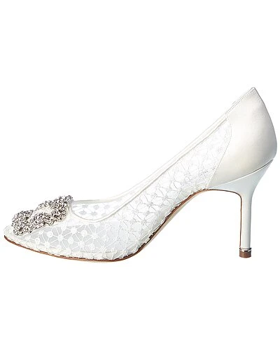 Manolo Blahnik Hangisi 90 Lace Pump Women 2 Manolo Blahnik Hangisi 90 Lace Pump Women - Image 2