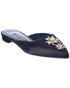 Manolo Blahnik Eanza Satin Flat Women