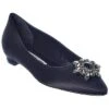 Manolo Blahnik Cassina Satin Flat Women