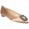 Manolo Blahnik Hangisi Satin Flat Women