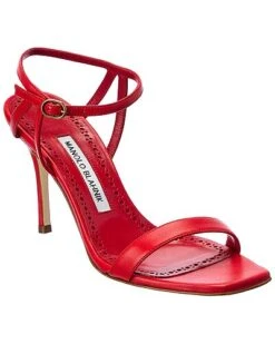 Manolo Blahnik Elvira 90 Leather Sandal Women