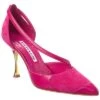 Manolo Blahnik Repim 90 Leather & Suede Pump Women
