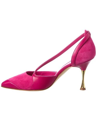 Manolo Blahnik Repim 90 Leather & Suede Pump Women 2 Manolo Blahnik Repim 90 Leather & Suede Pump Women - Image 2