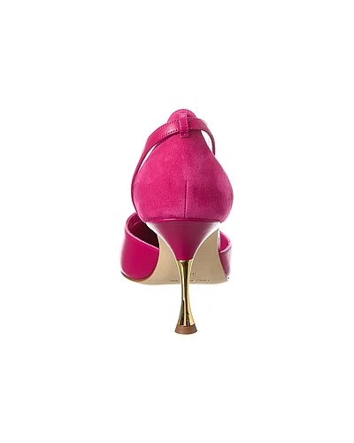 Manolo Blahnik Repim 90 Leather & Suede Pump Women 3 Manolo Blahnik Repim 90 Leather & Suede Pump Women - Image 3