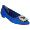 Manolo Blahnik Hangisi Linen Flat Women