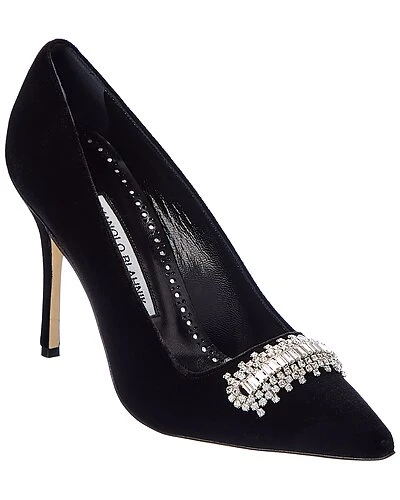 Manolo Blahnik Ttara 105 Velvet Pump Women 1 Manolo Blahnik Ttara 105 Velvet Pump Women