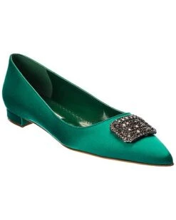 Manolo Blahnik Floritanu Satin Flat Women