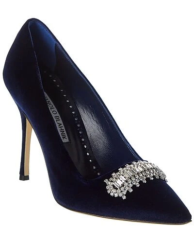 Manolo Blahnik Ttara 105 Velvet Pump Women 1 Manolo Blahnik Ttara 105 Velvet Pump Women