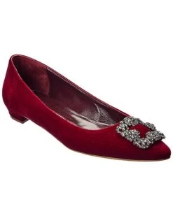 Manolo Blahnik Hangisi Suede Flat Women