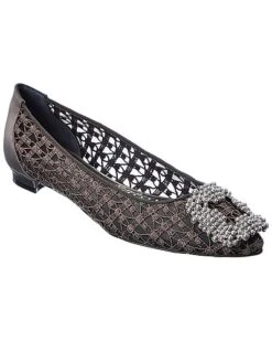 Manolo Blahnik Hangisi Lace Flat Women