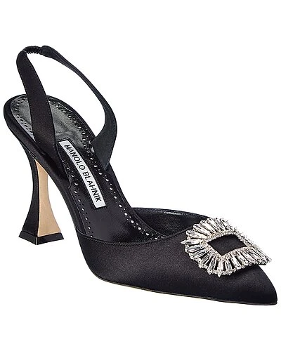 Manolo Blahnik Prietasli 90 Satin Slingback Pump Women 1 Manolo Blahnik Prietasli 90 Satin Slingback Pump Women