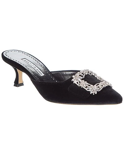 Manolo Blahnik Ysale Jewel 50 Velvet Pump Women 1 Manolo Blahnik Ysale Jewel 50 Velvet Pump Women