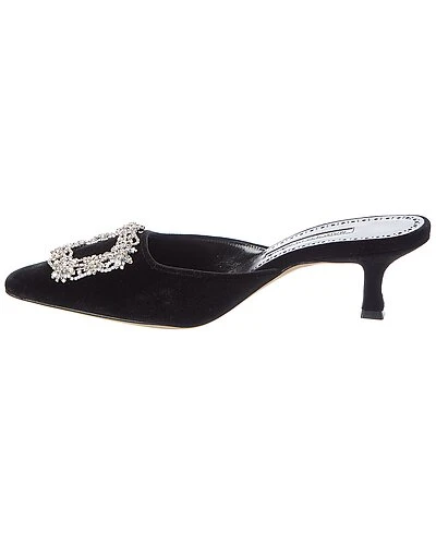 Manolo Blahnik Ysale Jewel 50 Velvet Pump Women 2 Manolo Blahnik Ysale Jewel 50 Velvet Pump Women - Image 2