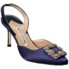 Manolo Blahnik Hangisisli 70 Satin Slingback Pump Women