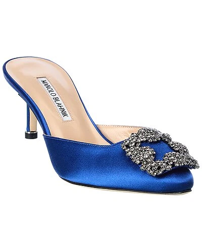 Manolo Blahnik Hangisimu 50 Satin Pump Women 1 Manolo Blahnik Hangisimu 50 Satin Pump Women
