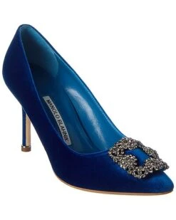 Manolo Blahnik Hangisi 90 Velvet Pump Women