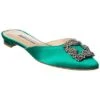 Manolo Blahnik Hangisimu Satin Flat Women