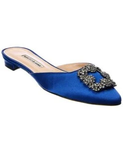 Manolo Blahnik Hangisimu Satin Flat Women
