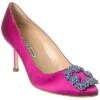 Manolo Blahnik Hangisli 50 Satin Slingback Pump Women