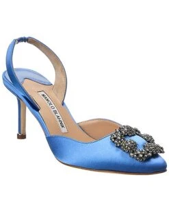 Manolo Blahnik Hangisi 70 Satin Slingback Pump Women