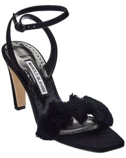 Manolo Blahnik Hiebi 90 Suede Sandal Women