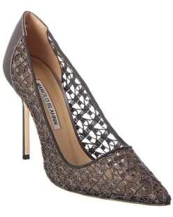 Manolo Blahnik LA 105 Lace & Satin Pump Women
