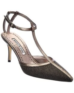 Manolo Blahnik Piglie 70 Wool & Leather Pump Women