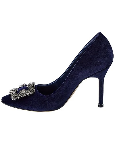 Manolo Blahnik Hangisi 105 Velvet Pump Women 2 Manolo Blahnik Hangisi 105 Velvet Pump Women - Image 2