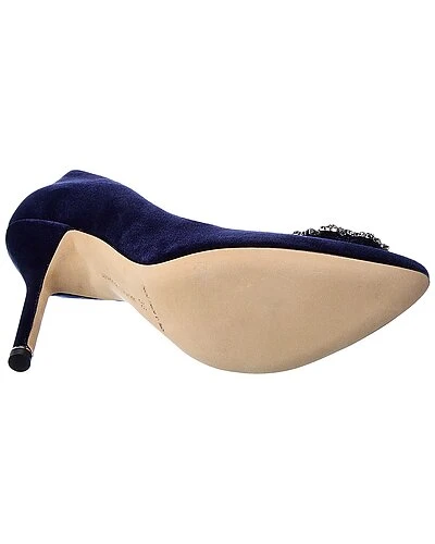 Manolo Blahnik Hangisi 105 Velvet Pump Women 4 Manolo Blahnik Hangisi 105 Velvet Pump Women - Image 4