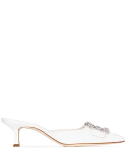Women Manolo Blahnik Maysale 50mm Jewel Buckle Mules