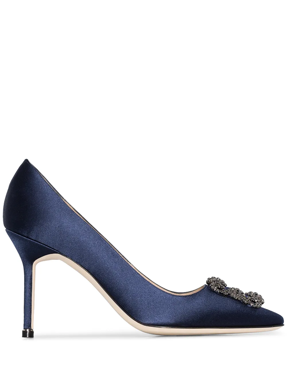 Women Manolo Blahnik Hangisi 95mm Appliqué Satin Pumps 1 Women Manolo Blahnik Hangisi 95mm Appliqué Satin Pumps