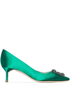 Women Manolo Blahnik Hangisi 50mm Bejewelled Detail Pumps