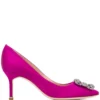 Women Manolo Blahnik Hangisi 70mm Silk Pumps