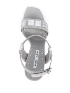 Women Manolo Blahnik Metallic-effect Leather Sandals -Manolo Blahnik 16938146 33873494 1000