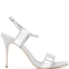 Women Manolo Blahnik Metallic-effect Leather Sandals