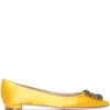 Women Manolo Blahnik Hangisi Buckle-detail Ballerina Shoes