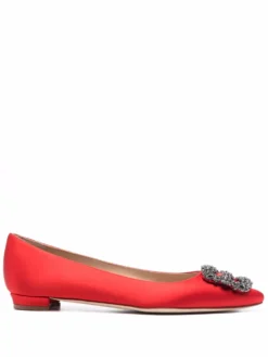 Women Manolo Blahnik Hangisi Buckle-detail Ballerina Shoes