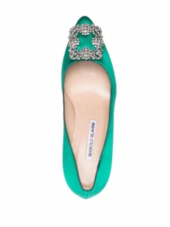 Women Manolo Blahnik Hangisi 90mm Satin Pumps -Manolo Blahnik 17663223 36978645 1000