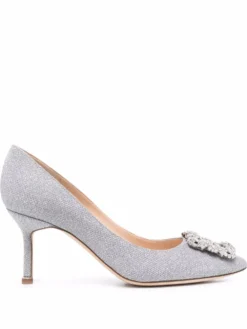 Women Manolo Blahnik Hangisi 70mm Glitter Pumps