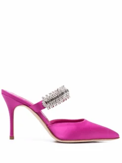 Women Manolo Blahnik Lutara Crystal-embellished 90mm Mules