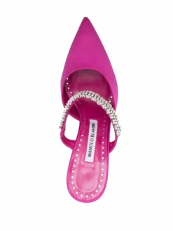 Women Manolo Blahnik Lutara Crystal-embellished 90mm Mules -Manolo Blahnik 17793952 37504010 1000