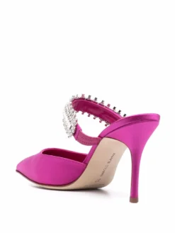 Women Manolo Blahnik Lutara Crystal-embellished 90mm Mules -Manolo Blahnik 17793952 37504012 1000