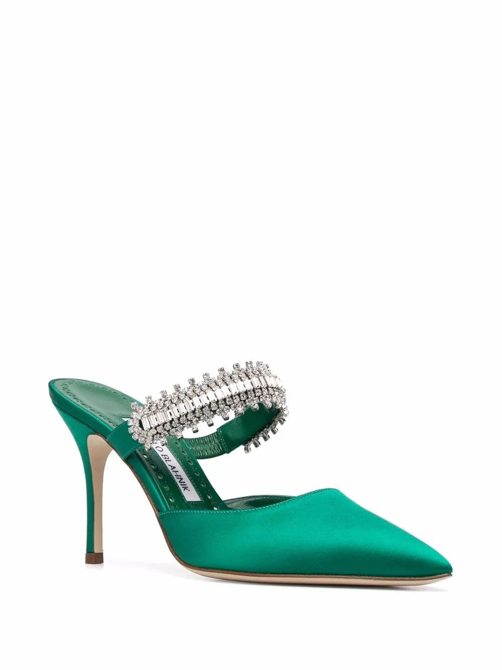 Women Manolo Blahnik Lutara Crystal-embellished Mules 2 Women Manolo Blahnik Lutara Crystal-embellished Mules - Image 2