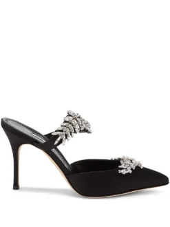 Women Manolo Blahnik Crystal-embellished Pointed-toe Pumps