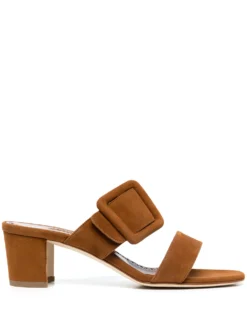 Women Manolo Blahnik Tituba Buckle-embellished 50mm Mules