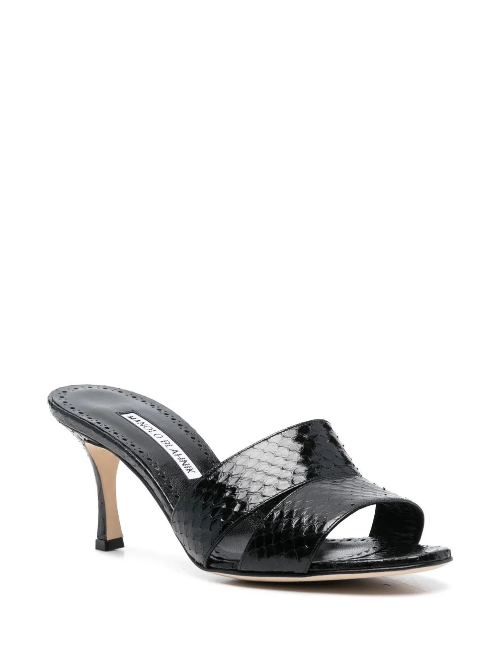 Women Manolo Blahnik Val Snakeskin-effect Leather Mules 2 Women Manolo Blahnik Val Snakeskin-effect Leather Mules - Image 2